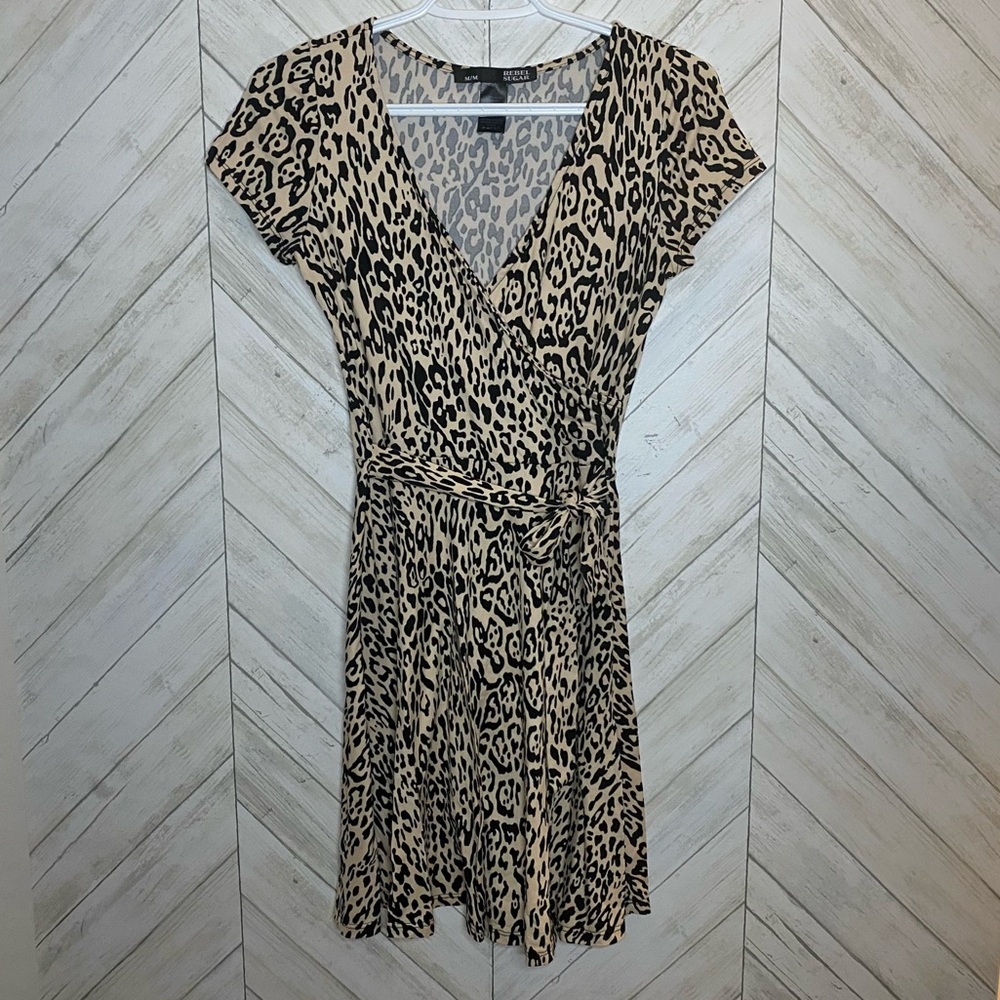 Rebel Sugar Leopard Print Wrap Dress